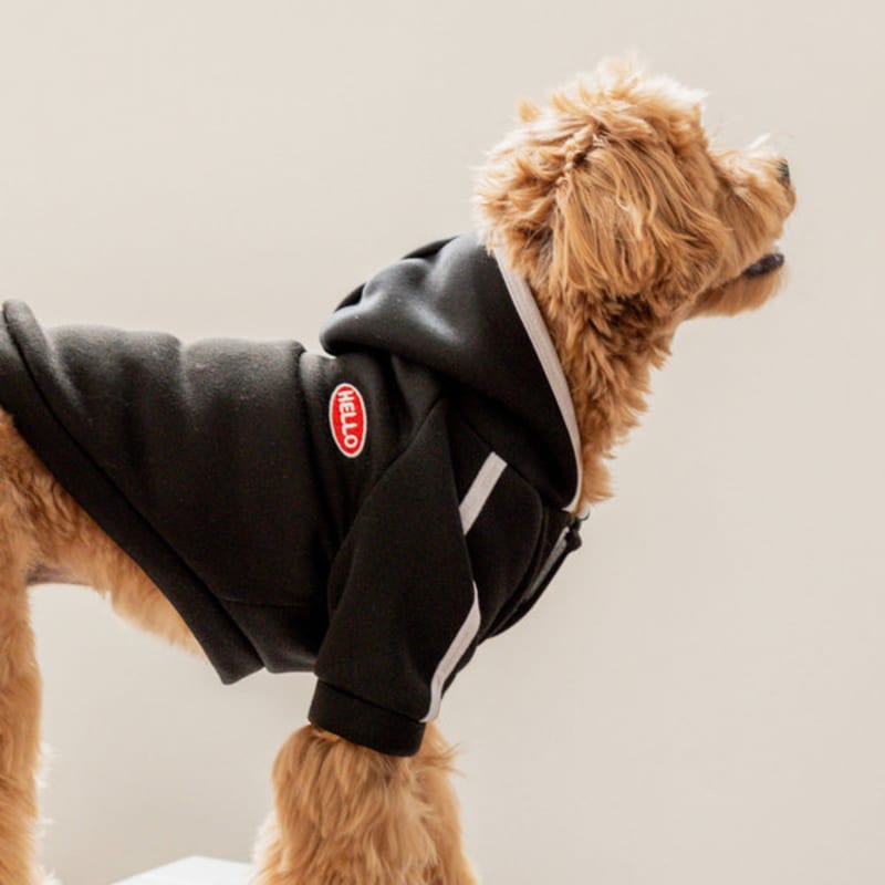 [Pet] Tréninková souprava s kapucí M Černá