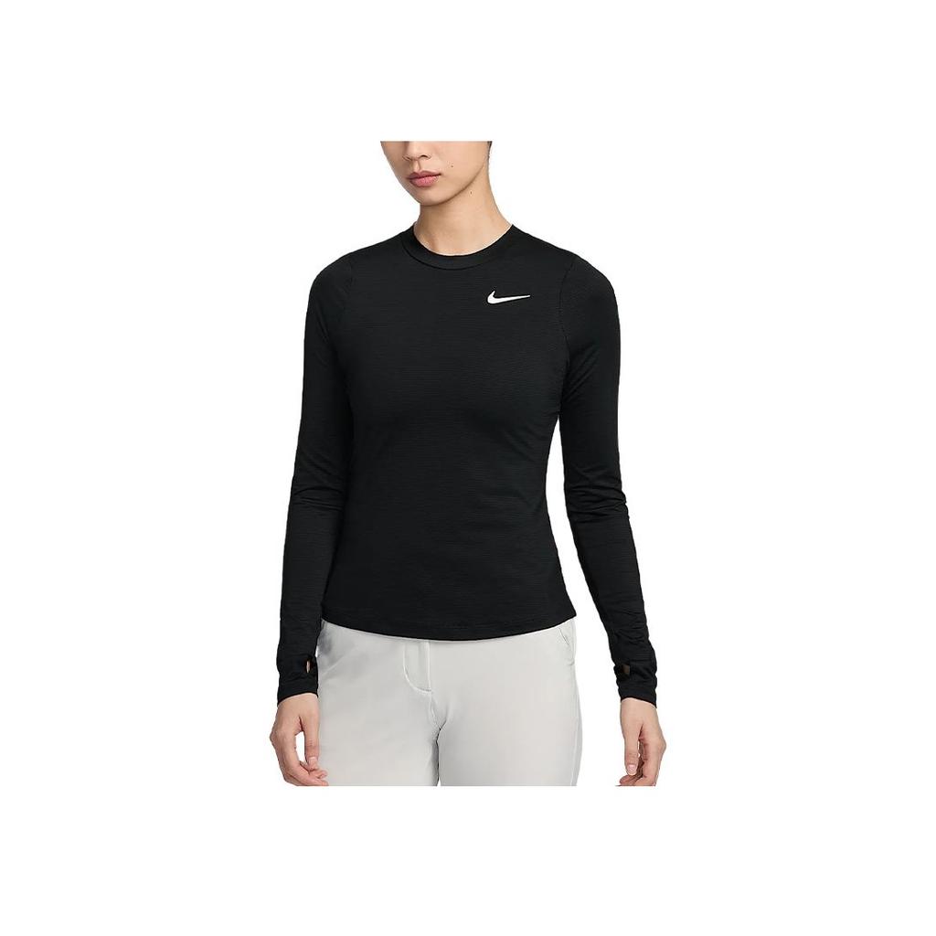 Nike Dri-FIT UV Victory Sun Protection Quick-Dry Long Sleeve Golf Shirt Women Tops Black White DH2069-010