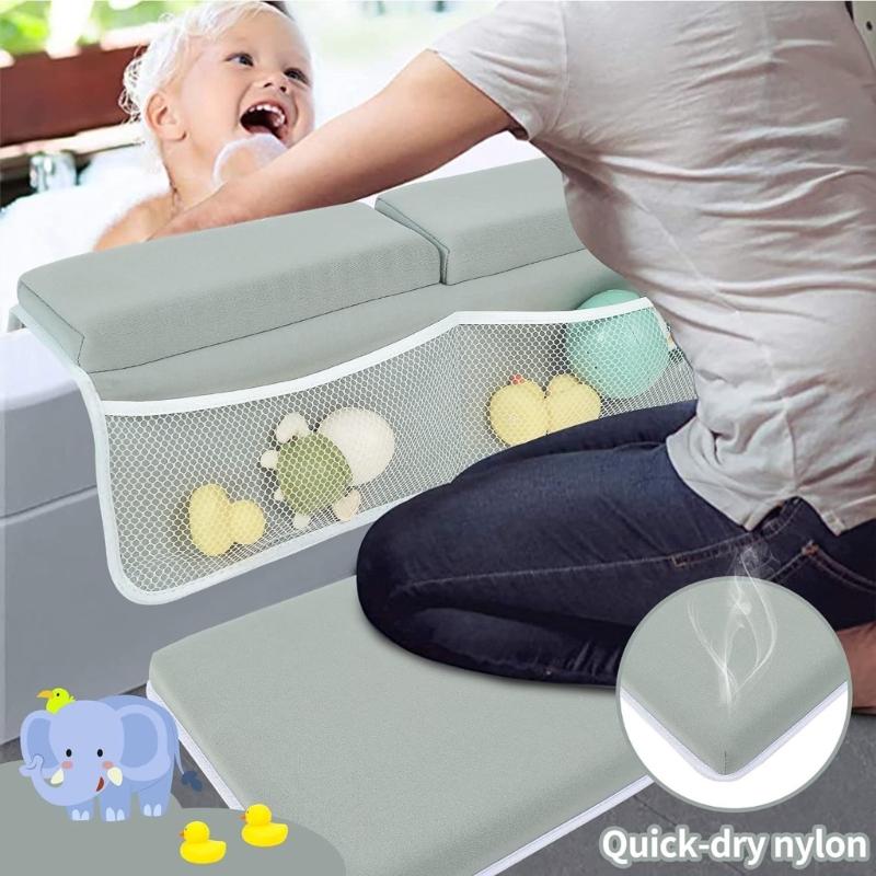 Comfortable Baby Bath Kneeler Pad Not Slip Surfaces & Strong Polyester Portable Waterproof Kneeling Mats for Parents