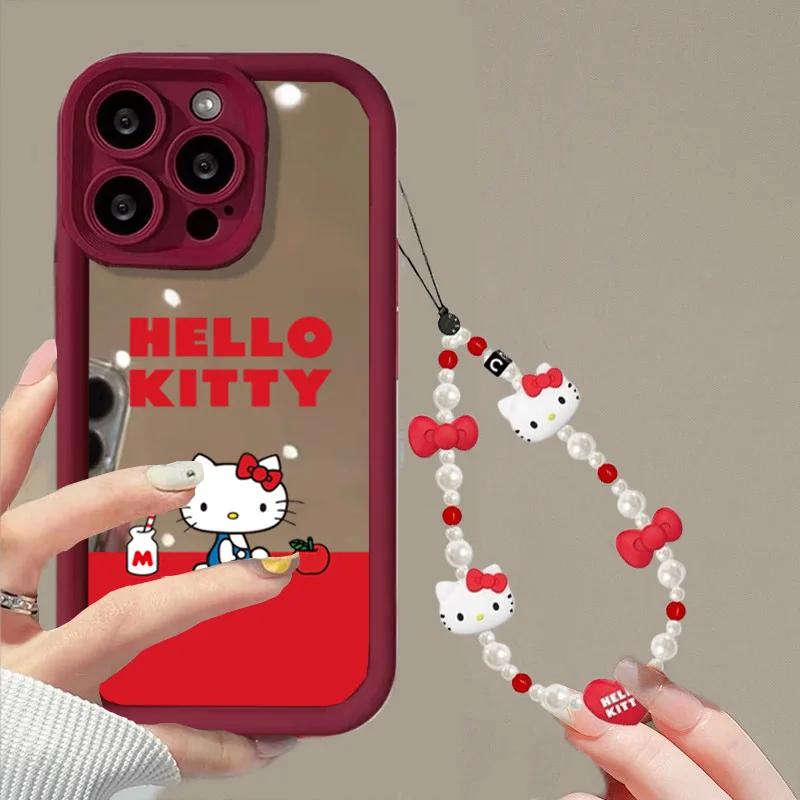Mirror Makeup Hello Kitty Bracelet Phone Case For Xiaomi MI 15T POCO X8 Pro Max Ultra F7 M7 X7 X5 F5 X6 PRO M6 C40 5G Cute Cover
