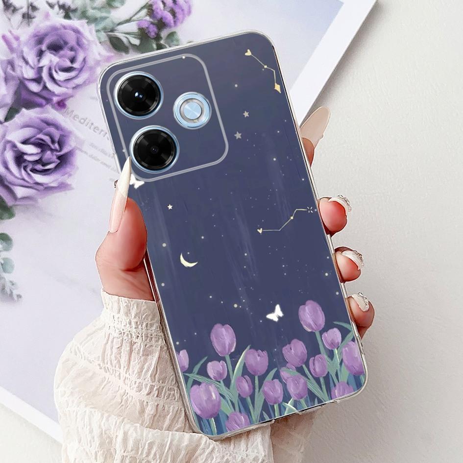 New For Xiaomi Redmi 13x 4G Case Cute Cartoon Panda Machine Flower TPU Soft Silicone Cover For Xiomi Redmi 13X Shockproof Bumper