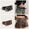 Punk Y2K Wide Belt Retro PU Leather Waistbands Vintage Star Rivet Waist Belt  Waist Seal