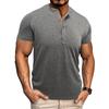 Men's Summer Solid Color Vintage Collar Short Sleeve Stretch Sports T-Shirt Tops