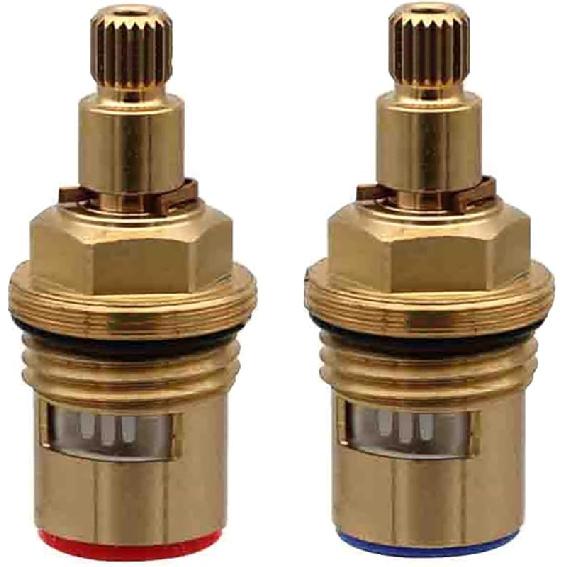 Mix Tap Inner Cartridge Replacement, Spare Valves, Tap Valves, Brass Ceramic Disc Cartridges Insert Faucet Valve Quarter Turn 1/2" Ceramic Tap Valves