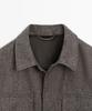 Massimo Dutti Herringbone Wool Blend Cardigan