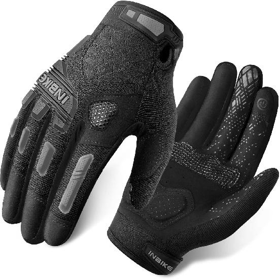 INBIKE MTB Mountain Bike Gloves Touchscreen With Thicken EVA Padded & TPR Knuckle Protection For BMX MX ATV Motorcycle