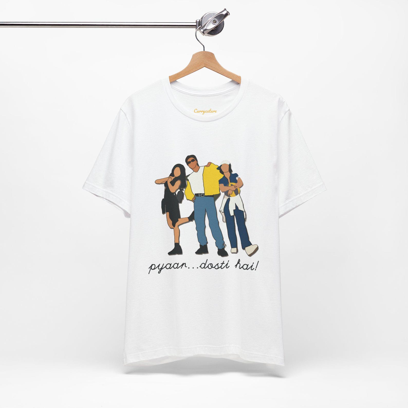 Kuch Kuch Hota Hai T-shirt | Bollywood Shah Rukh Khan SRK Kajol Desi Gift | Indian Movie Scene Graphic Tee | Casual Cotton Shirt S
