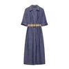 TAOP&ZA Women's Elegant Summer Midi Dress with Belt