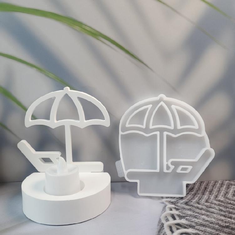 Beach Chair Parasol Candle Holder Molds Candlesticks Silicone Moulds Craft Molds