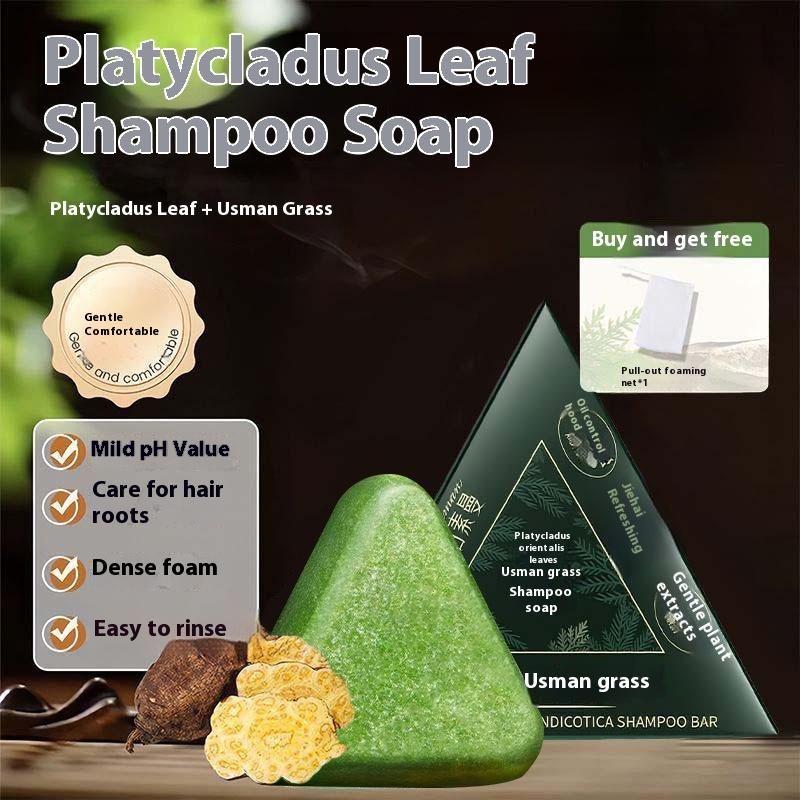 120G Usman Grass Shampoo Soap Refreshing And Flushing Healthy Polygonum Multiflorum Ancient Handmade Soap