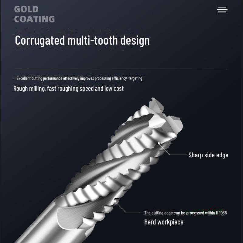 Tiangong M42 High-Speed Steel Cobalt Wave Edge CNC Milling Cutter for Aluminum