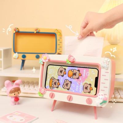 Multi Color New TV Tissue Box Mobile Phone Holder Desktop Paper Dispenser Creative Tissue Box Indoor Decoratio