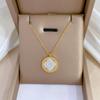Lucky Grass Full Diamond Set Personalized Minimalist Furnace Real Gold Necklace Female Collarbone Chain