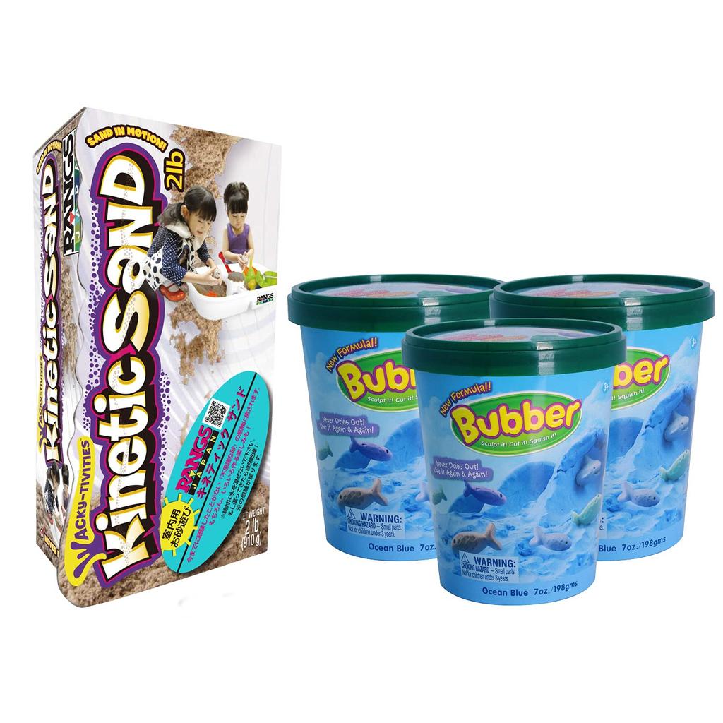 RANGS Kinetischer Sand Friseurkörbchen Indoor Sand Zertifiziert Japanische Lebensmittelinspektion Hergestellt in Schweden & Set, Blau, Spielzeug, Produkt,