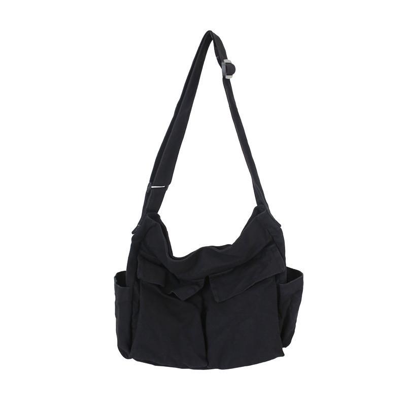 Vintage Workwear Women's Crossbody Canvas Shoulder Bag - Large Capacity Casual Tote