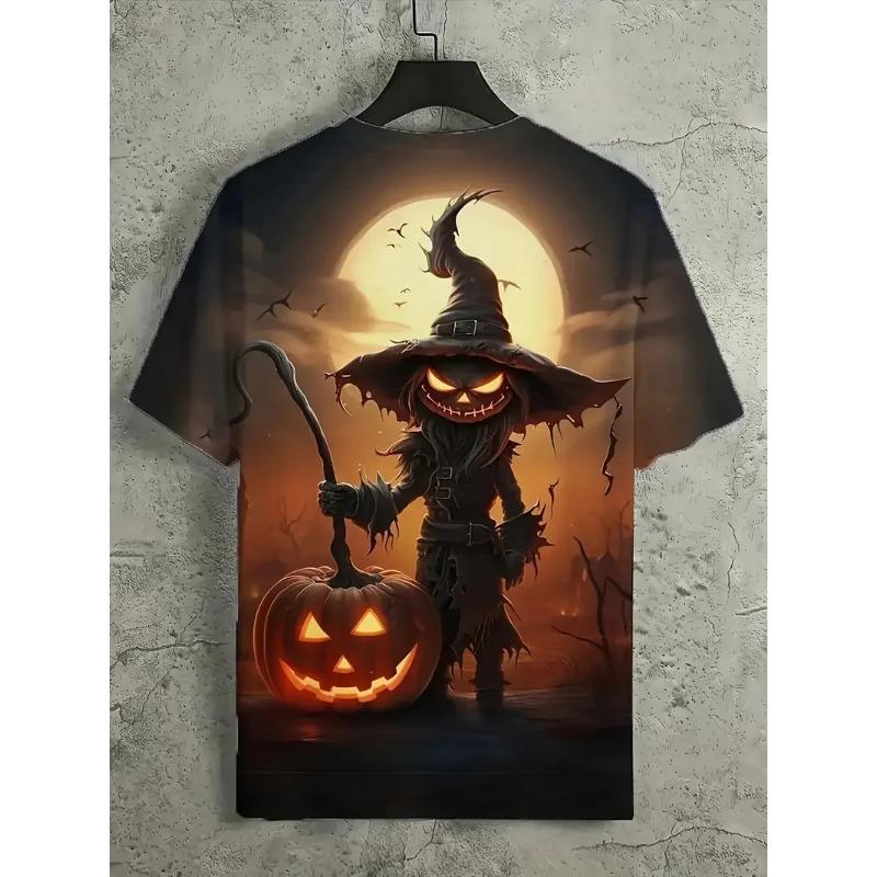 Gorąca Wyprzedaż Goth Halloween Męski T-shirt z Nadrukiem 3D Horror Joker Czaszka Okrągły Dekolt Krótki Rękaw Unisex Koszulka Top Męski Tee