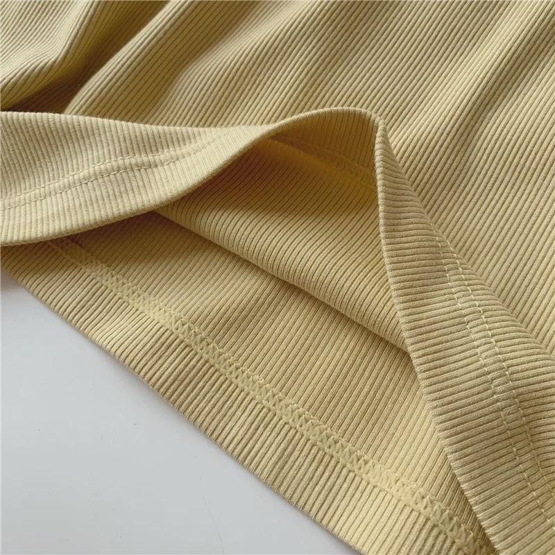 Women's Korean Threaded Camisole with Built-in Chest Pads - Solid Color Summer Top