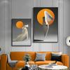 Orange Sonne Leinwand Poster Kreative Abstrakte Wand Kunst Malerei Nordic Poster und Drucke Wand Bilder für wohnzimmer Wohnkultur