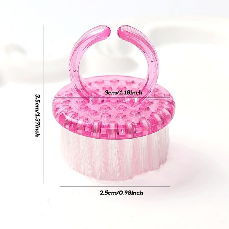 Pack Of 4 Round Head Nail Cleaning Brushes In Macaron Colors For Gentle Nail Hygiene Ergonomic Grip And Portable Travel Friendly Design