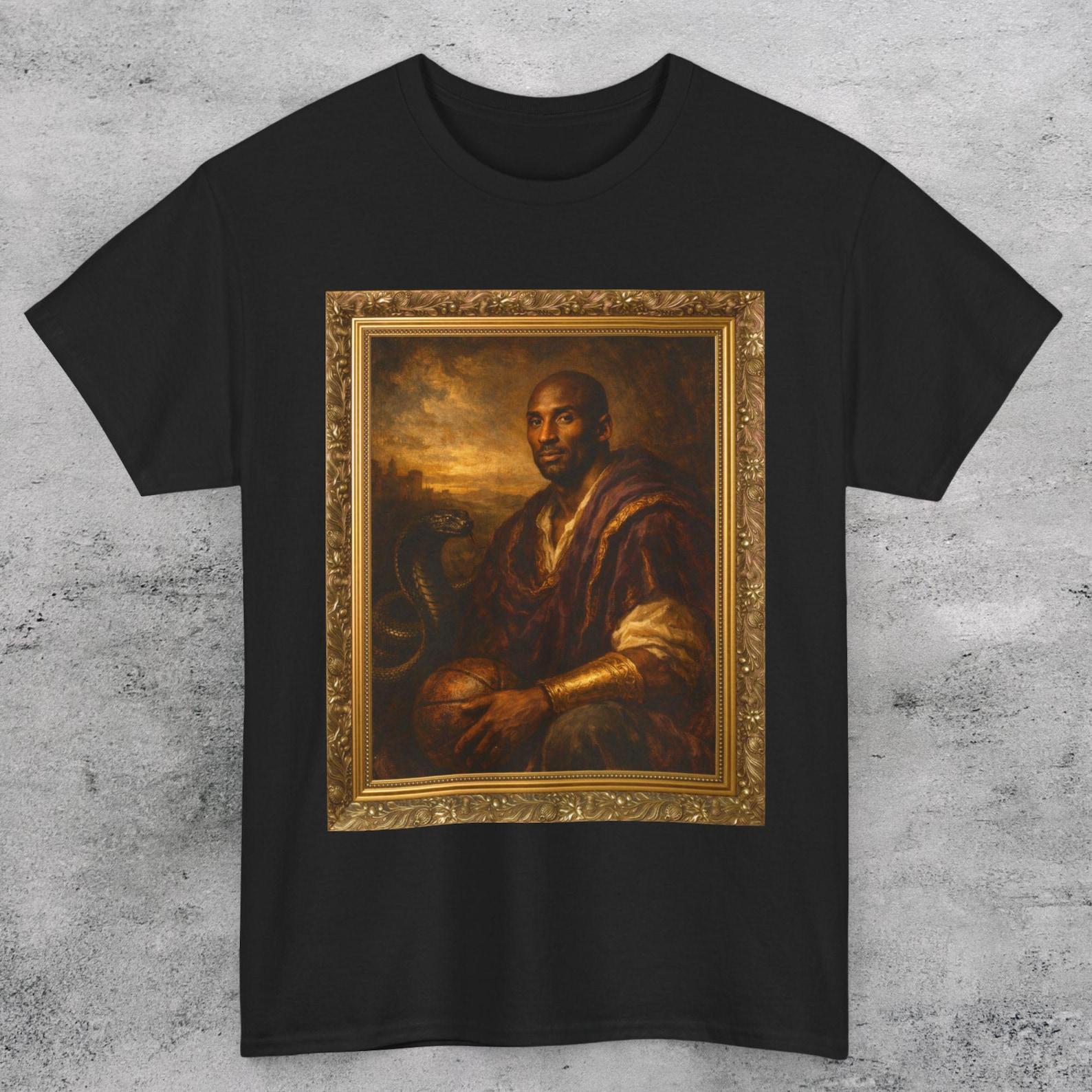 Kobe Bryant Black Mamba GOAT Portrait Masterpiece Painting Unisex T-Shirt L