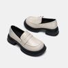Leder wasserdichte Plateau-Loafer Damen neue Einzelschuhe runde Zehen Muffin dicke Unterseite kleine Lederschuhe Mode Damen Einzelschuhe Damen