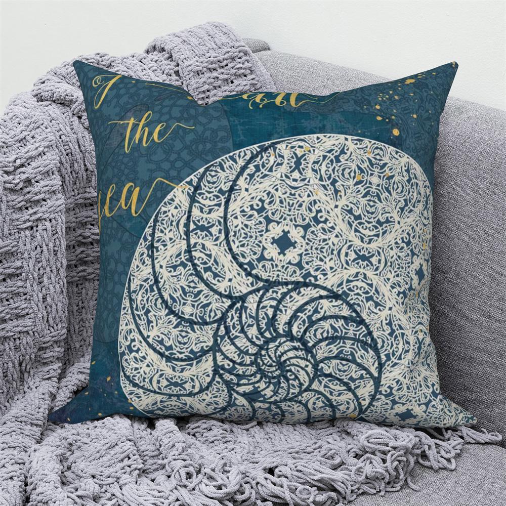 Juste de coussin de canapé bleu, taie d'oreiller, décoration de chambre à coucher, océan, mer, animal
