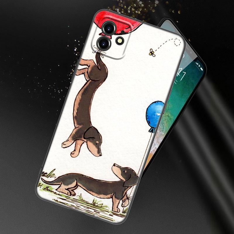 Dackel Hund Liebe Handyhülle für Apple iPhone 13 12 Mini 11 Pro XS Max XR X 8 7 6S 6 Plus SE 2022 2020 5S 5 Weiche Schwarze Hülle