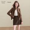 Sancai Machine-Washable High-Waisted A-Line Knit Mini Skirt
