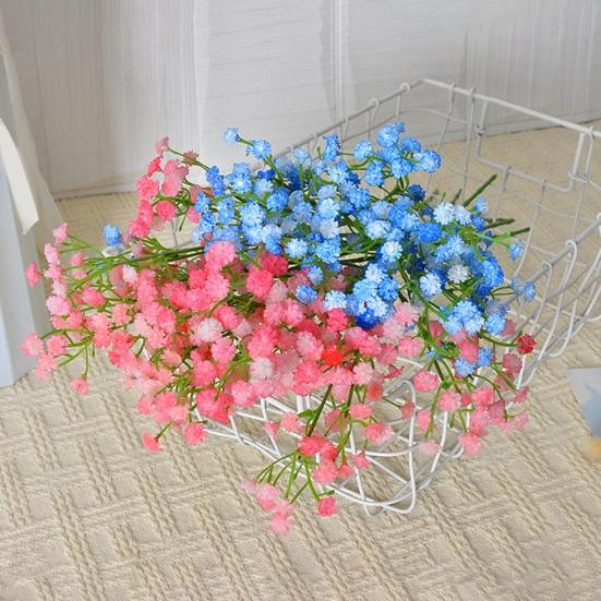 6Pcs 42CM Artificial Babysbreath 3 Fork Realistic Fake Flower Home