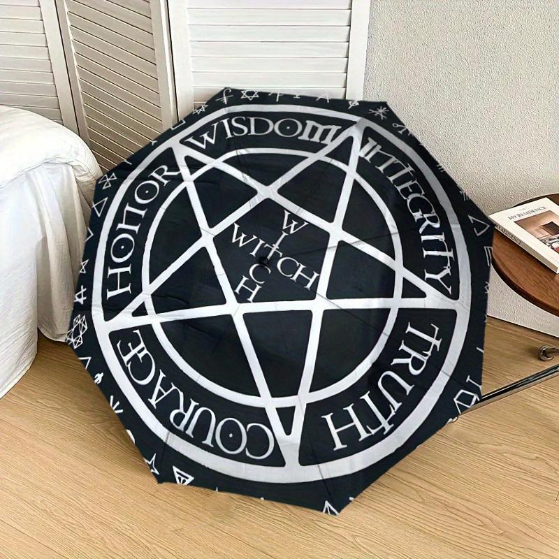1pc Witchcraft, Symbols Print Umbrella , Multi-functional Umbrellafor Men & Women, Valentine's Day Anniversary Gift0818062