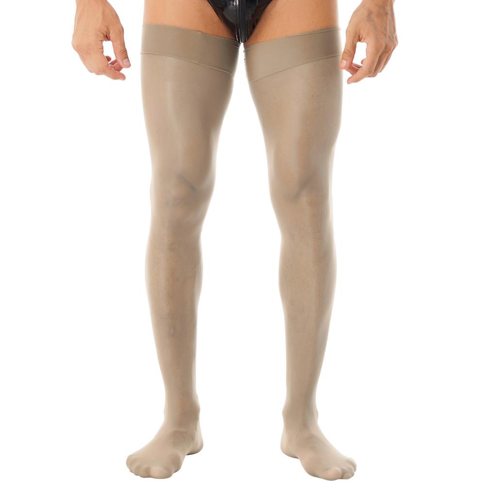 Herre Nylon Over Kne Sokker Lår Høy Strømper Sport Lange Sokker