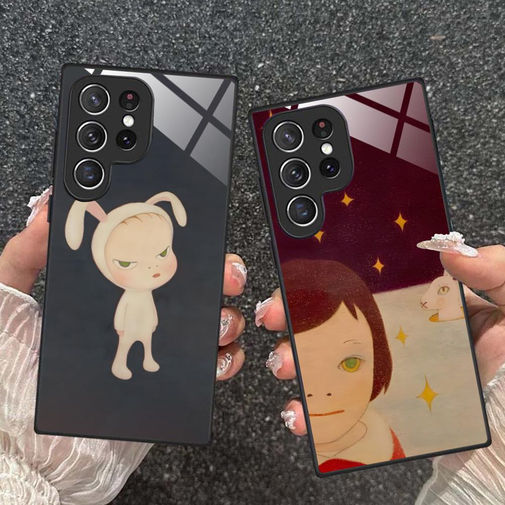 Anime Yoshitomo Nara Phone Case for Samsung Galaxy S26 S25 S24 S23 S22 S21 S20 Note20 Plus FE Ultra Glass Colorful Cover Luxury