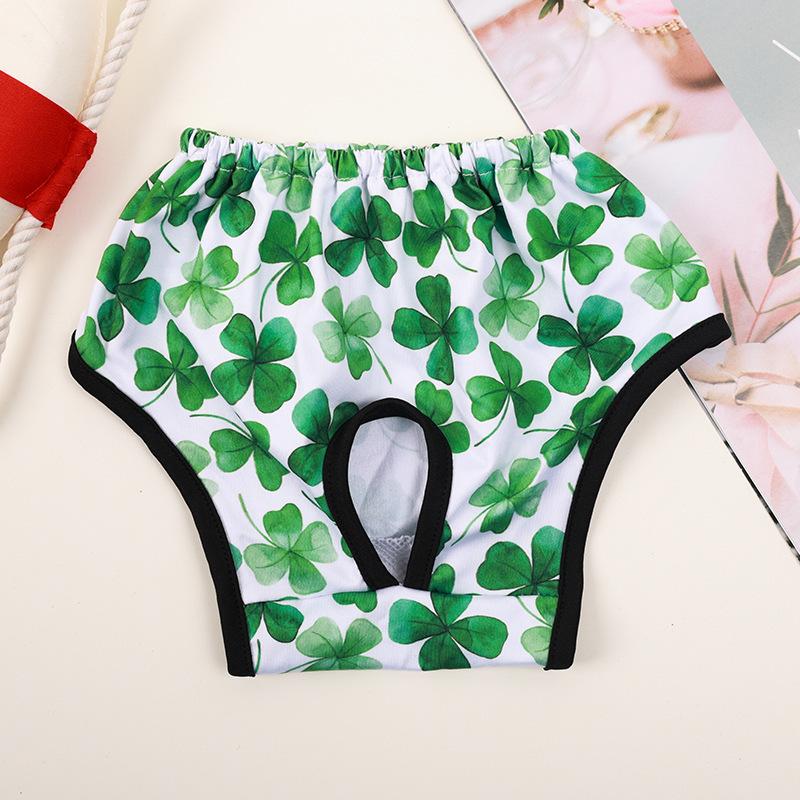 Reusable Female Dog Sanitary Briefs with Pattern for Heat Cycle, Pet Panties