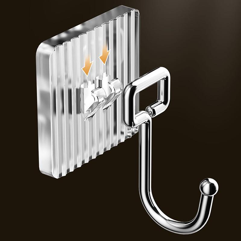Acrylic Luxury Wall Hook Home Decor Strong Adhesive Bathroom Towel Rack No Punching Hanging Coat Hanger Door Back Key Bag Holder