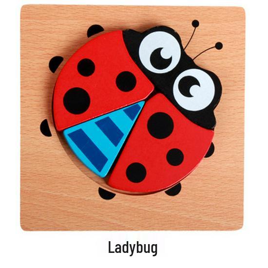 Verdicktes 3D-Holztier- und Transportpuzzle - Pädagogische Bausteine für Kleinkinder