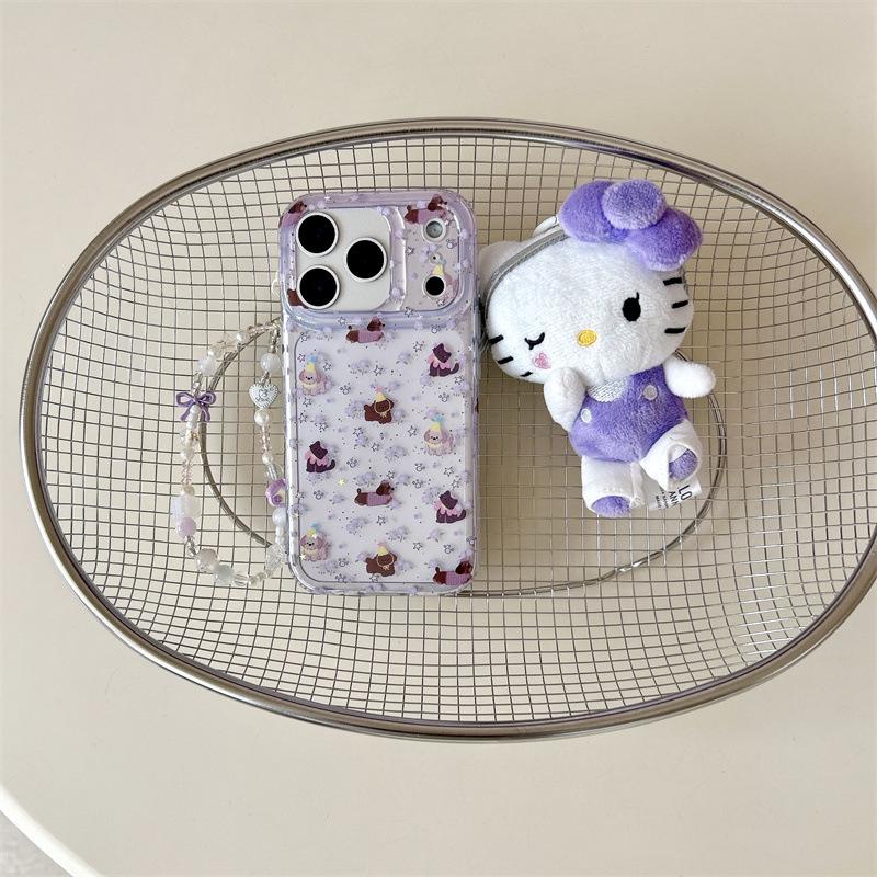 Sheer Purple Floral Phone Case for iPhone 17, 16 Pro Max, 15, 14 - Dog & Cat Friendly