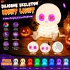 Skeleton Night Light with Multiple Lighting Modes USB Powered Decorative Lamp for Indoor Halloween Party Home Desk Bedroom