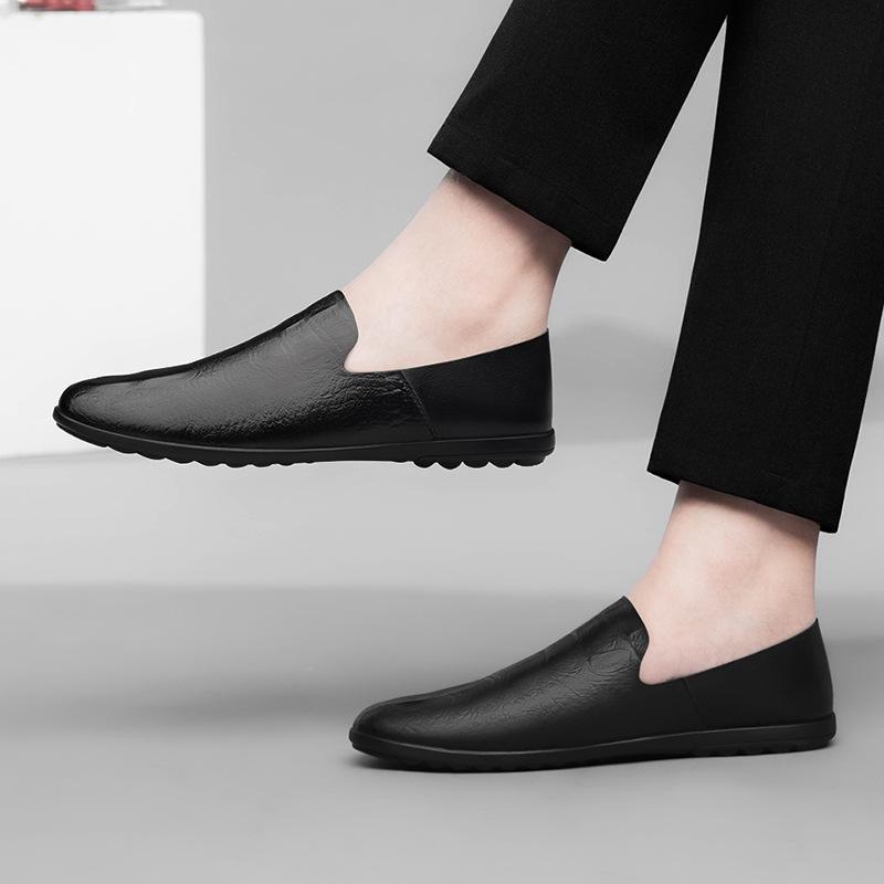 Fashion Men Leather Shoes Luxury Designer Loafers Fashion Business Casual Dress Shoes for Men Comfort Lazy Flats Soft Sole Driving Shoes