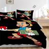 3pcs Apple Pinocchio Design Cartoon Printed Quilt Set - Soft and Comfortable Quilt Cover for Bedroom, Guest Room and Dormitory Decorative Bedding