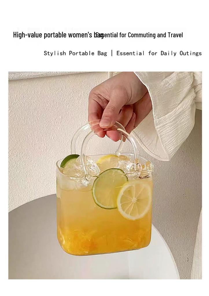 High Borosilicate Glass Handbag Style Cocktail and Tea Cup