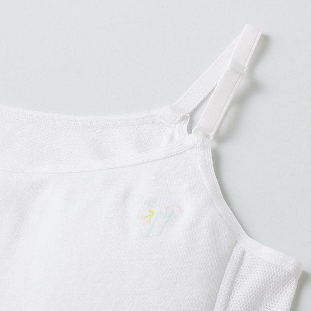 Gunze Pied Clair Camisole with Mesh and Double Chest New Size 160 (Girls) Pads, White,