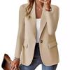 2025 Autumn Long-Sleeve Women's Solid Color Cardigan Suit Jacket