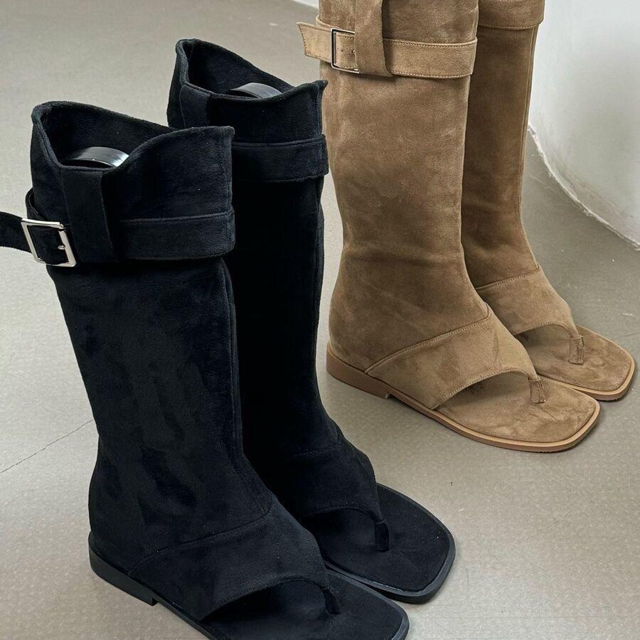 Mezzanine Retro Heightening Pile Boots Women's 2025 New Retro Spice Girls Short Boots Trouser Boots Two Wear Sandals Cool Boots