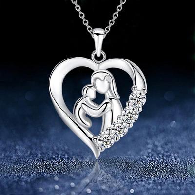 Mother-Child Love Pendant Necklace: European & American Fashion Jewelry