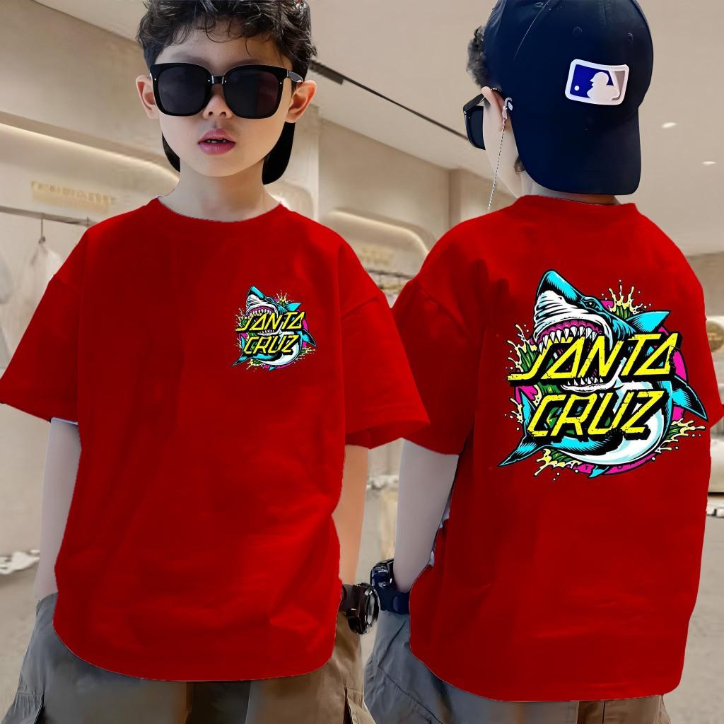 Boys and girls' T-shirts paired with printed children's short sleeved T-shirts, summer new style