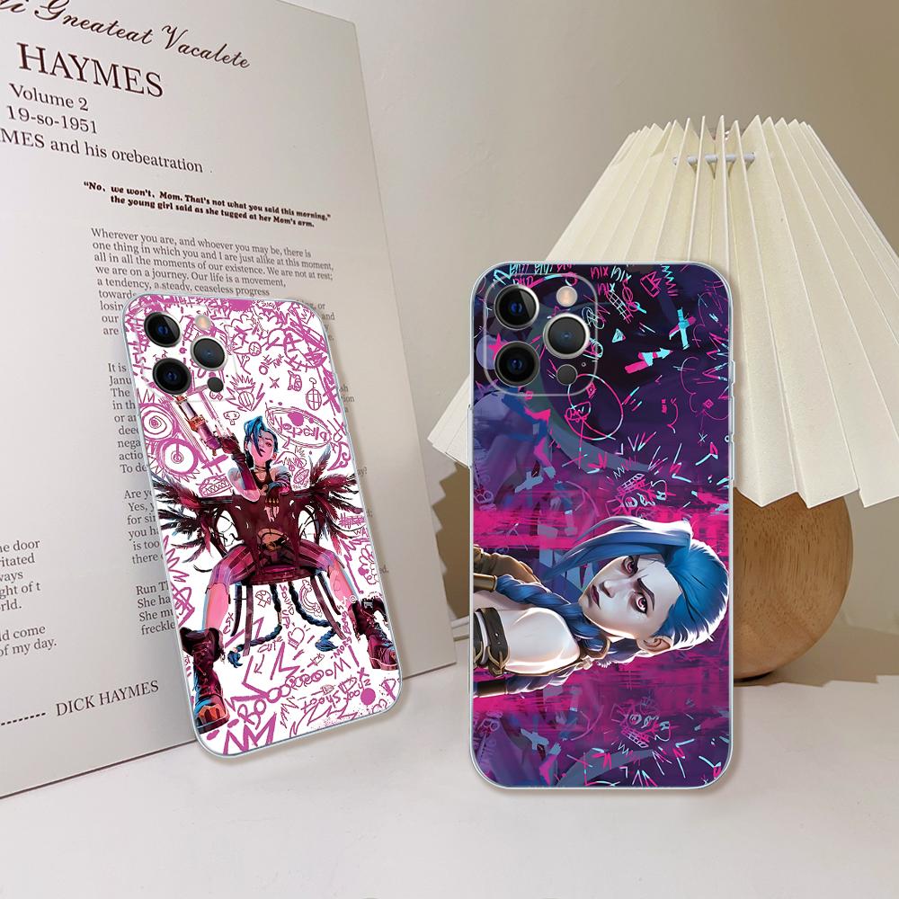 Anime Arcane J-Jinx-Vi Phone Case For IPhone 16 15 14 13 12 Mini 11 Pro XS Max X XR SE 6 7 8 Plus Soft Silicone Cover