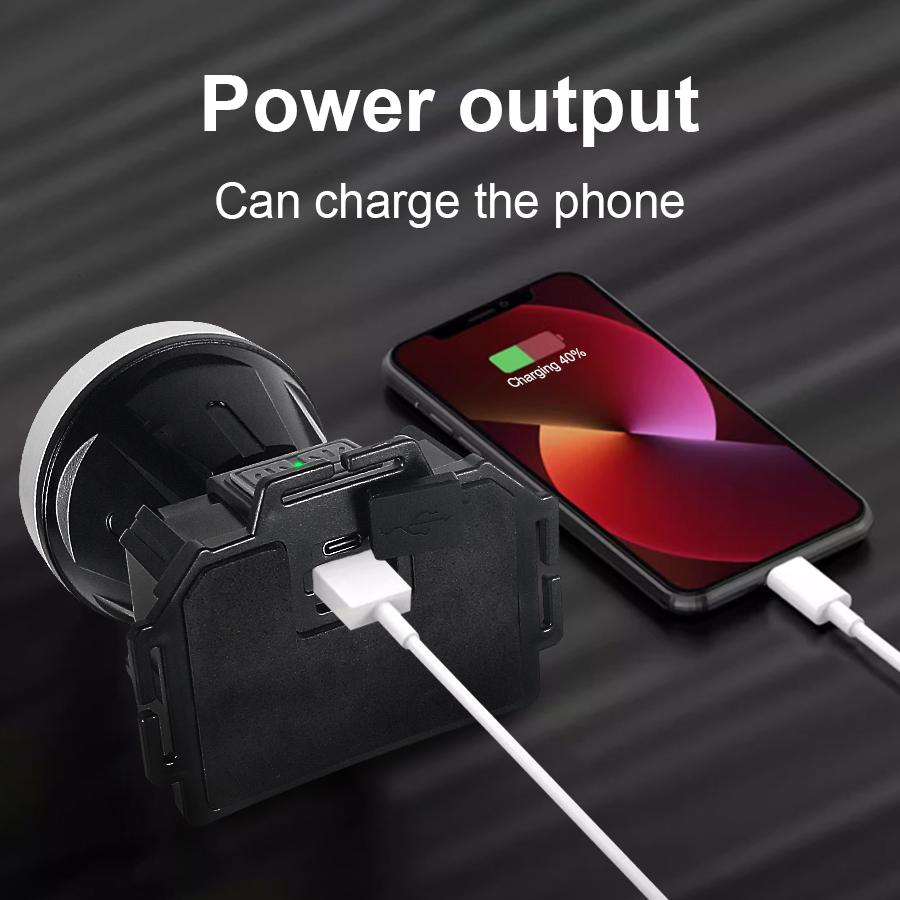 30W Super Bright IR-sensor hodelykt Vanntett Justerbar hodelykt Lett bærbar lanterne Utendørslys Nattcampinglampe