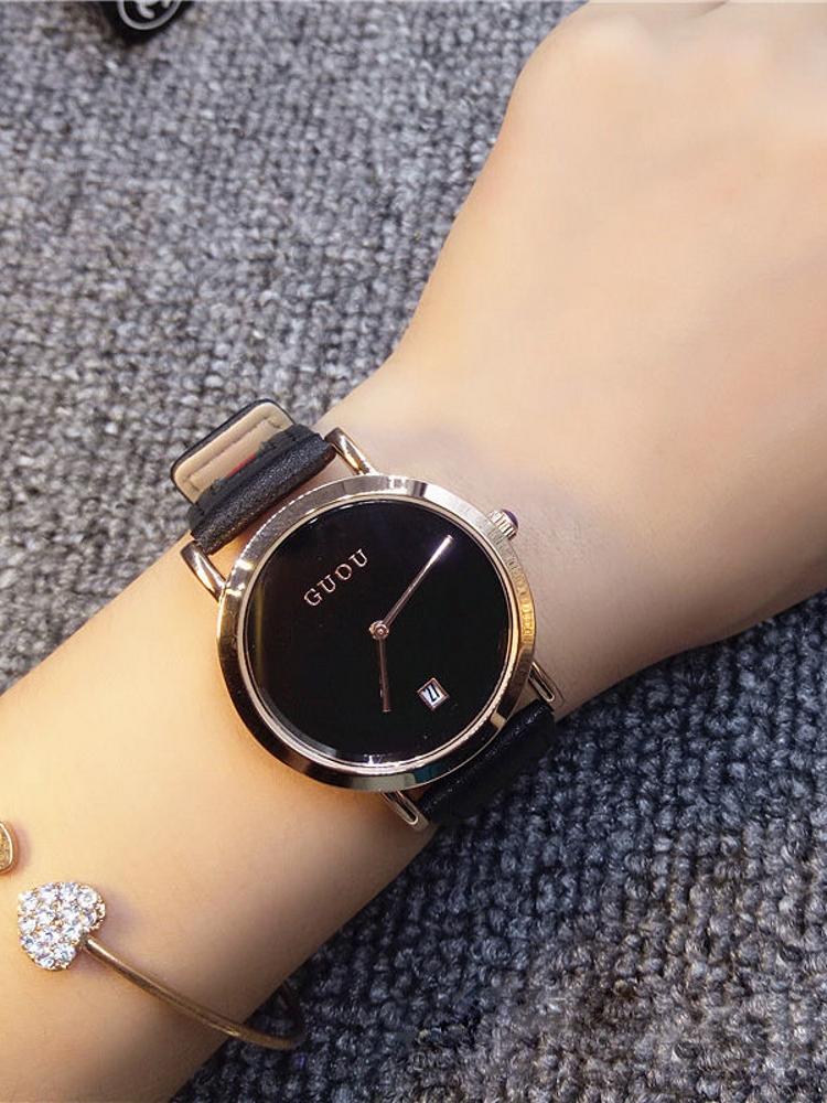 New women's watch, simple and stylish, with calendar, elegant and versatile, suitable for female students, watch accessory.