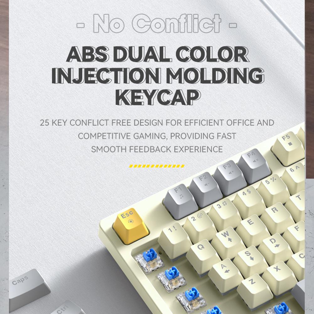 Tastatură mecanică TWOLF T50 96 + 1 taste Tastatură pentru jocuri cu fir ABS de înaltă calitate turnare dublă culoare