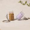 Simulation Milk Tea Cup Keychain Creative Bag Pendant Small Gift for Tea Shops Couple Family Keychain Pendant